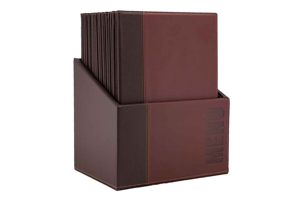 Box 20 protège-menu A4 bordeau