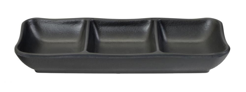 Plat 3 parties 20x8,5xH2,7cm Black Melamine