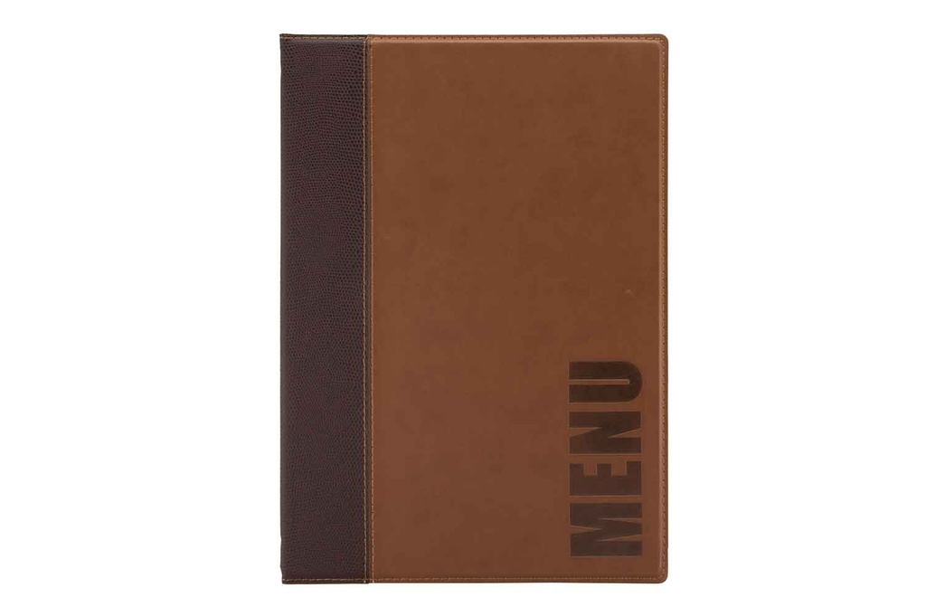 Protège-menu A4 brun